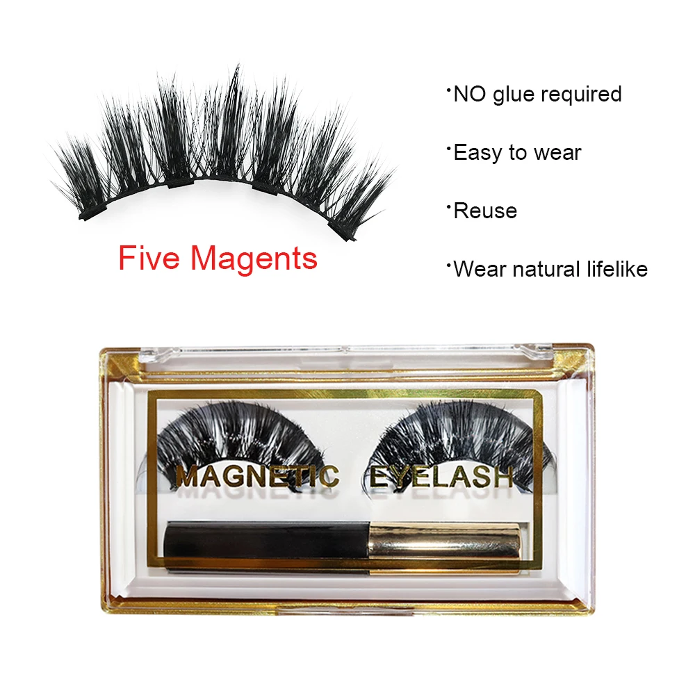 

Magnetic Fake Eyelashes Extension Natural Eye Lashes Liquid Eyeliner Magnetic False Eyelashes makeup