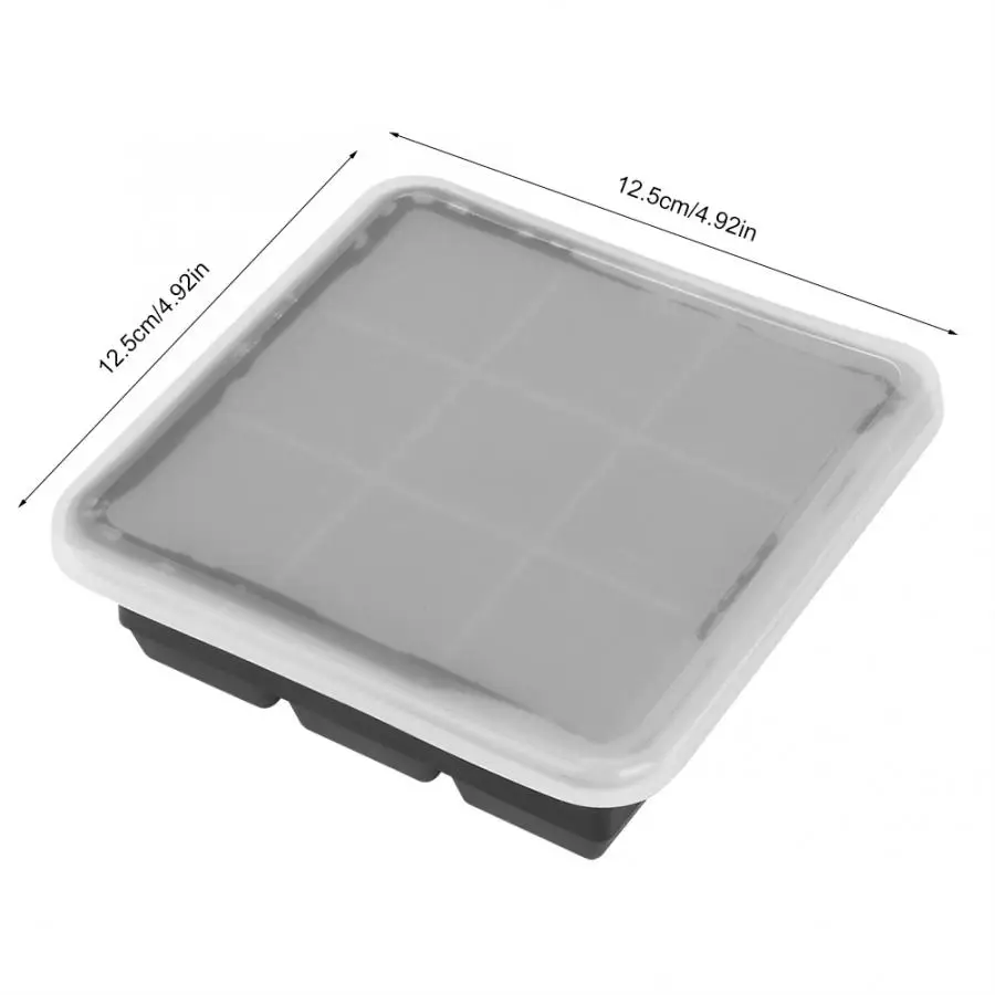 9 Grids DIY Silicone Ice Maker Trays Freeze Pudding Mold Chocolate Candy Mould With Lid Kitchen Gadgets | Дом и сад