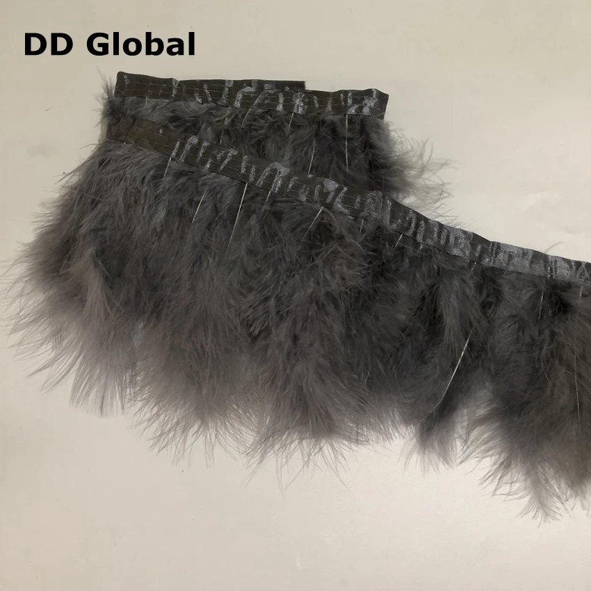 2 meters long high quality royal blue marabou Trims Feather Fringe Dyed with Satin Ribbons Tape for skirts feathers crafts party | Дом и сад