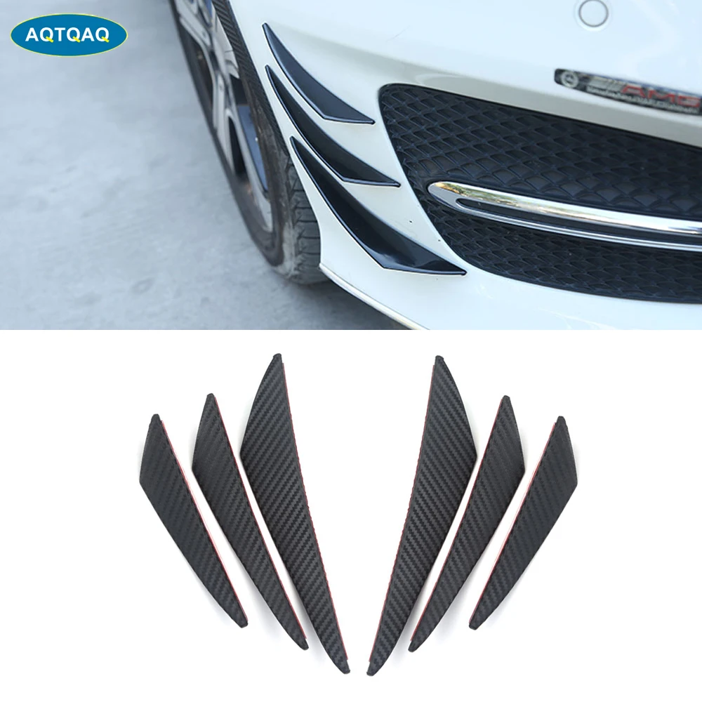 

6Pcs/Set Universal PVC Lengthen Car Bumper Lip Spoiler Fins Canards Trim Kit with Adhesive Tape