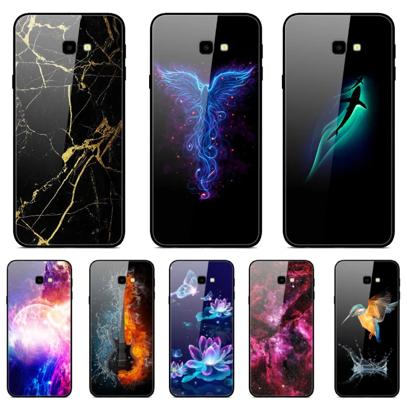 

Tempered Glass Phone Case For Samsung J4 Plus Case Silicone Back Cover For Samsung Galaxy J4+ 2018 Case J 4 Plus J6 2018 J6 Plus