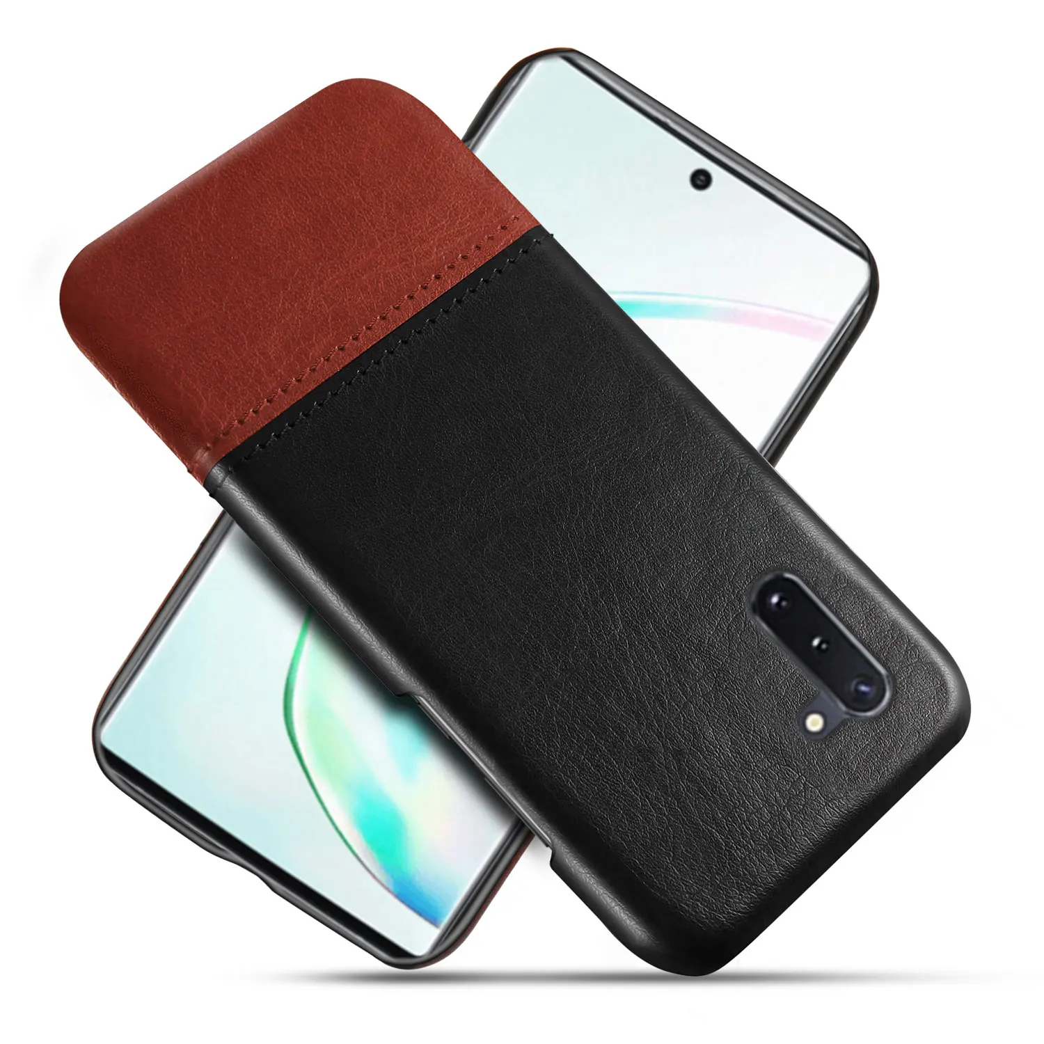 

for samsung note 10 plus mobile phone leather case back shell leather phone case