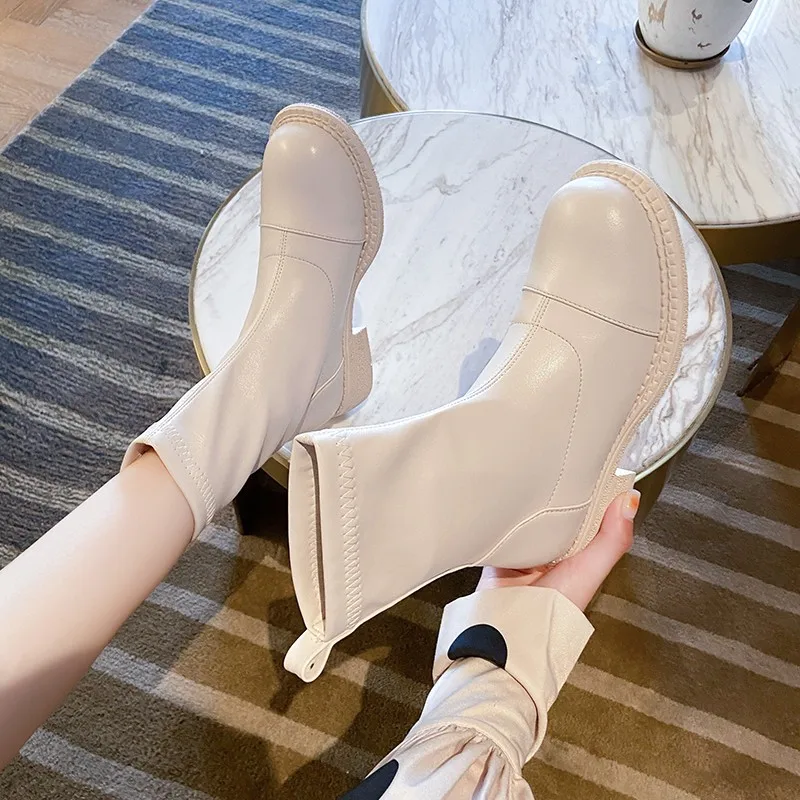 Women's ankle boots fashion thick-soled warm winter shoes women's thick-soled office ladies casual daily shoe size