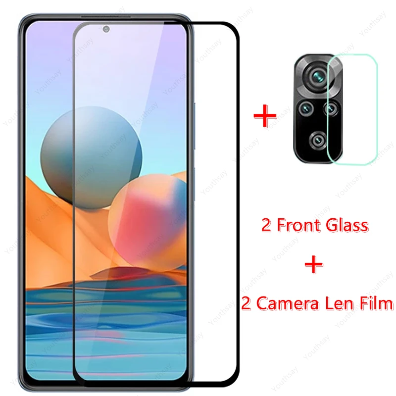 Cristal templado para Xiaomi Redmi Note 10 Pro, pel&iacute;cula protectora de pantalla, para Xiaomi 11T Pro, Redmi Note 10, 9 Pro, 9s, 11T, 9C, 9A, 2 uds.-0