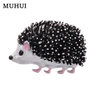 black enamel hedgehog brooches for women lovely animal fashion accessories for clothes backpack decoration childrens gift