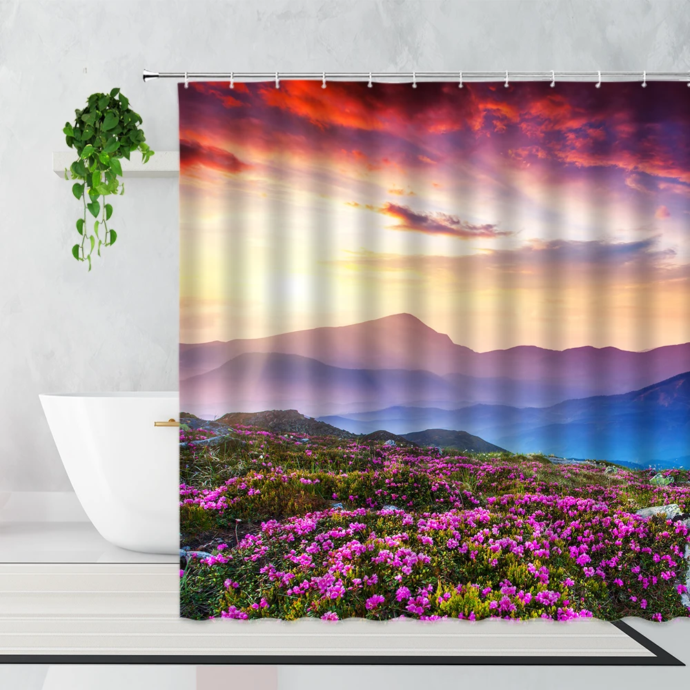 Осенняя занавеска для душа с изображением Красного влюбленного дерева