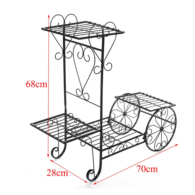 

European 4 Layers Plants Stand Flower Rack Metal Flower Stand Indoor Plant Shelves Multi-story Outdoor Metal Floor Shelf Balcony