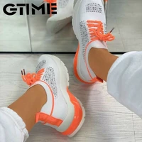 ladies flat shoes knitting vulcanized shoes for women light sneakers lace up breathable casual mesh 2021 fashion female footwear