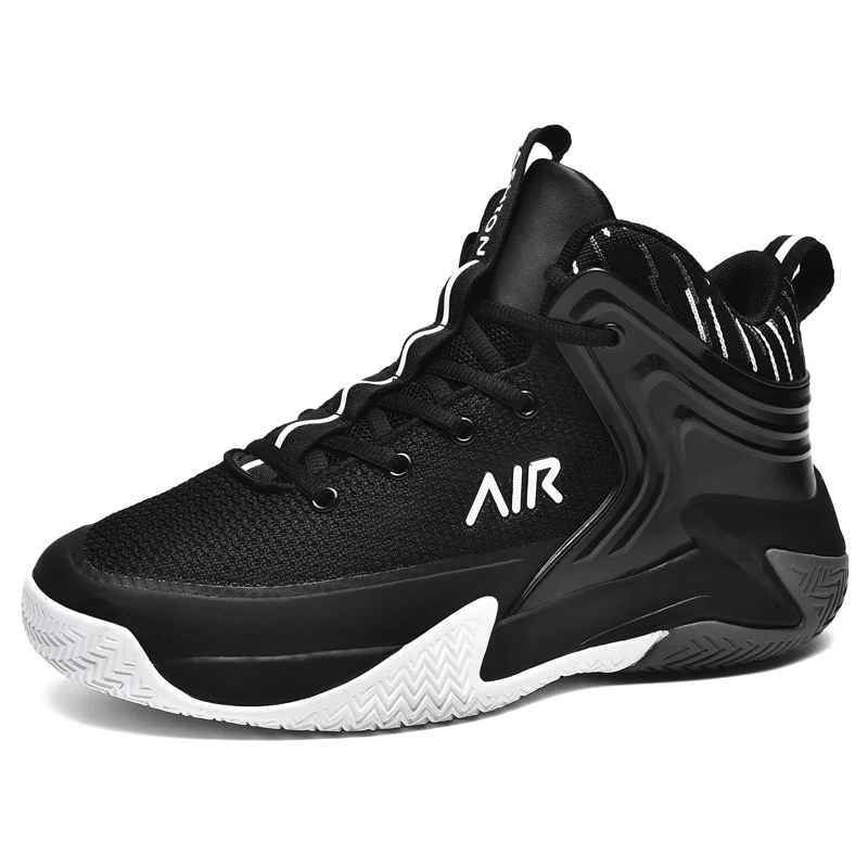 New Arrival High Top Basketball Shoes White Wear-resistant Young Professional Practical Men Sports Shoes Black Autumn and Winter