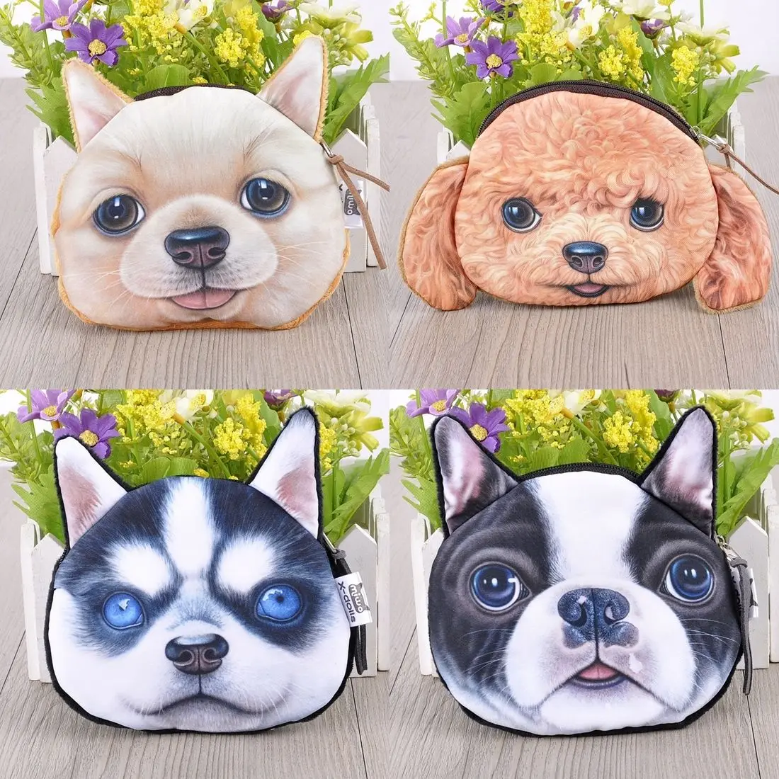 Мини-кошелек с животными для девочек 3D милый плюшевый Кошелек изображением