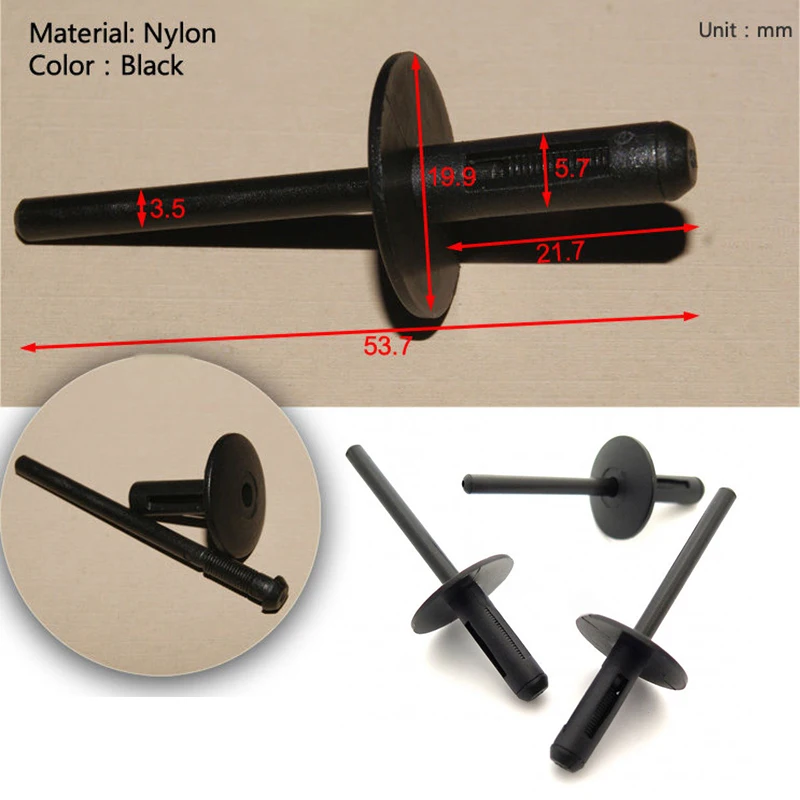 Для колесных арок BMW пластиковые нейлоновые слепые заклепки 6 мм 50 шт Набор для