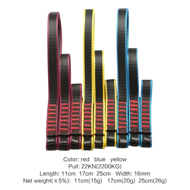 

Outdoor Rock Climbing Belt Flat Short Lightweight Quick-Release Safety Protective Connector Strap Lightweight Durable Nylon