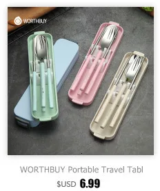 WORTHBUY Западный Золотой набор столовых приборов 304 столовые приборы из нержавеющей стали кухонный нож ложка Вилка для обеда набор портативной походной посуды