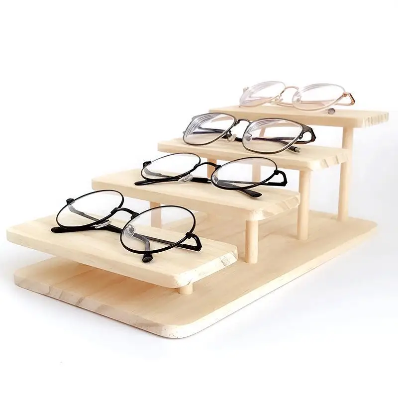 Sun Glasses Eyeglasses 2-5 Layers Wood Display Stands Shelf Show Stand Holder Rack Natural Material | Дом и сад