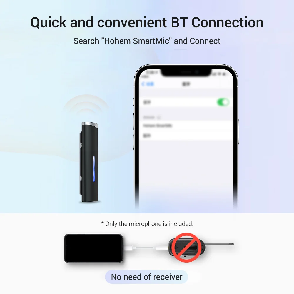 Беспроводная микрофонная система Hohem BM01 BT Hi-Fi стерео петличный микрофон Bluetooth BGM