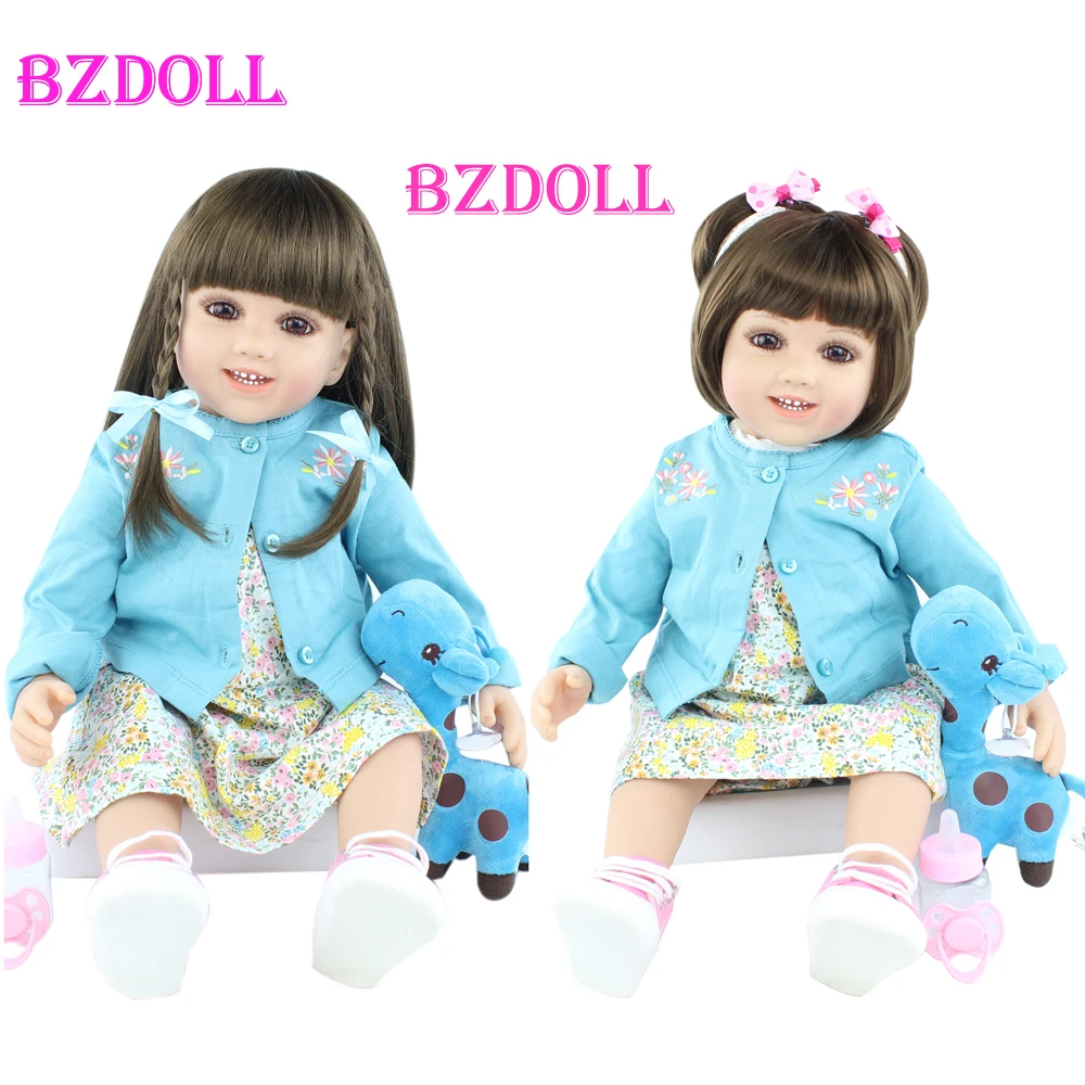 

Кукла реборн Мягкая силиконовая BZDOLL, игрушки для девочек, наряд принцессы, подарок на день рождения и Рождество, 60 см