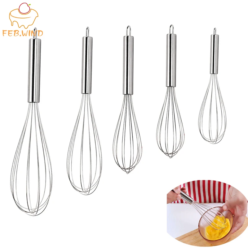 FEBWIND Нержавеющая сталь яичный венчик для взбивания Молочной начинкой смеситель