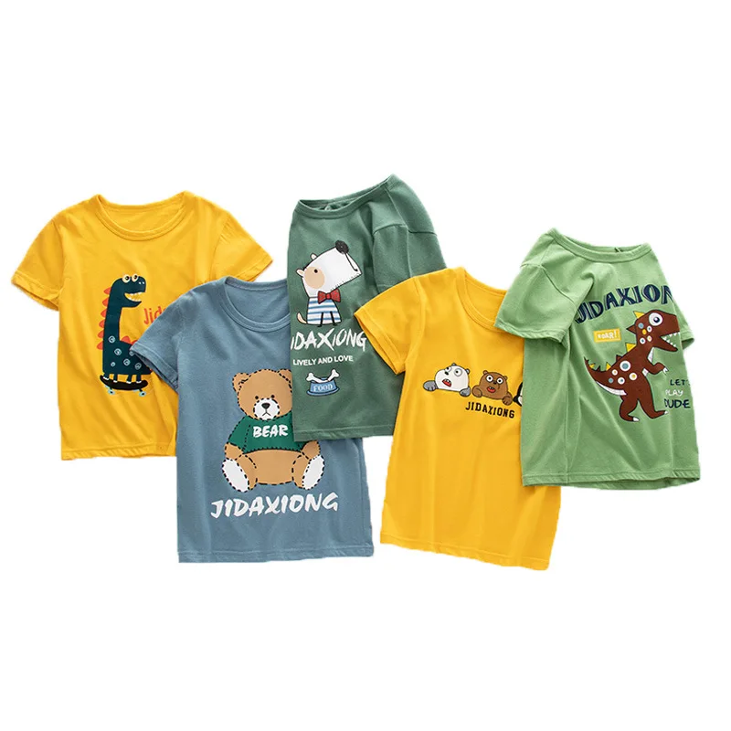 Cute Kids t shirt New Summer Cartoon Fashion Tees Children t-shirt Thin Animals Boy Clothes Girls Tshirt Tops Clothing 100-150cm | Мать и