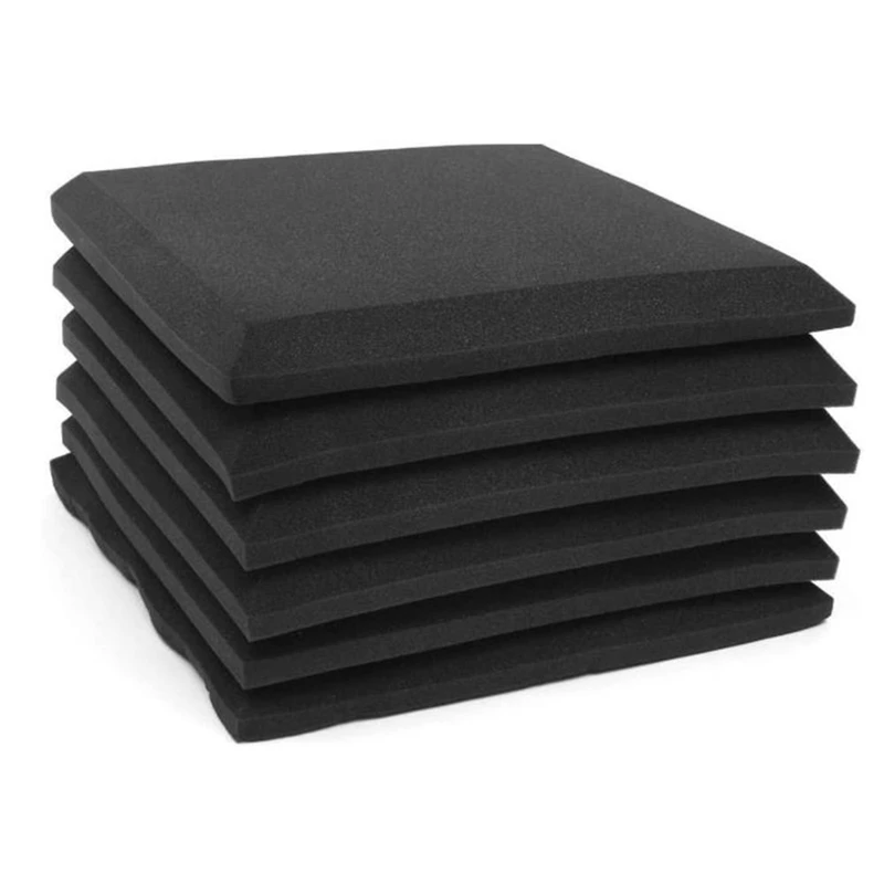 

6 Pcs Wall Soundproof Acoustic Foam Studio Sound Absorption Insulation Cotton Wall Panel Flame Retardant,50X50X5cm