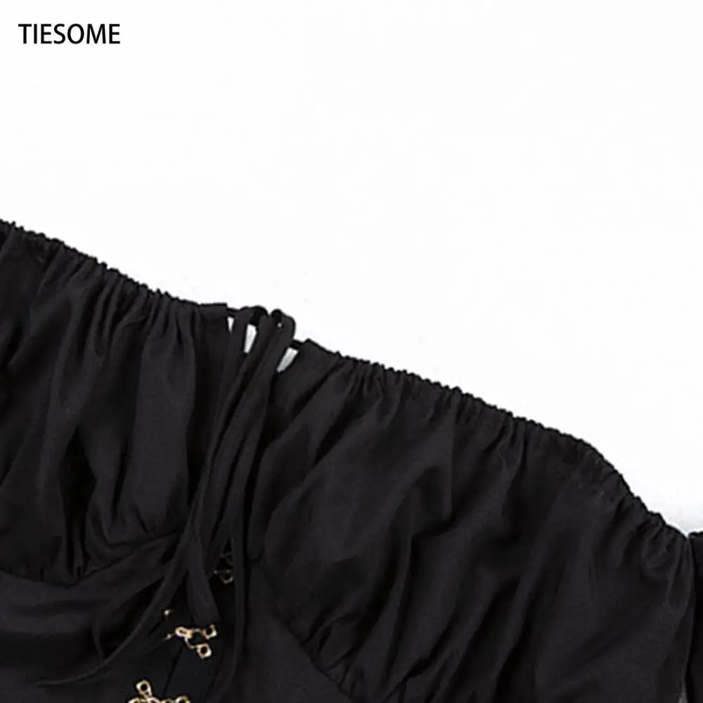 Женский укороченный топ с открытыми плечами длинным рукавом|Футболки| |