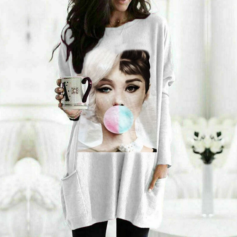 

Audrey Hepburn Fashion printed long-sleeved sweatshirt