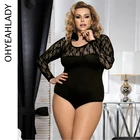 Ohyeahlady Bodis Para Fiesta цельный черный сексуальный Боди большого размера боди с длинным рукавом женские комбинезоны RJ80372