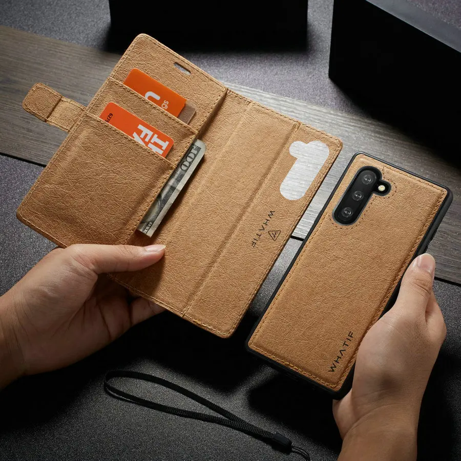 Оригинальный чехол CaseMe для Samsung Galaxy Note 10 2 в 1 из крафт бумаги Отделяемый кожаный