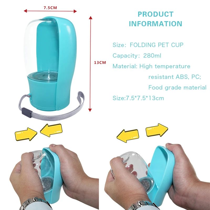 

Foldable Dog Water Bottle Drinking Bowls For Small Large Dogs Portable Outdoor Food Grade Leak Proof Puppy Drinking Dispenser