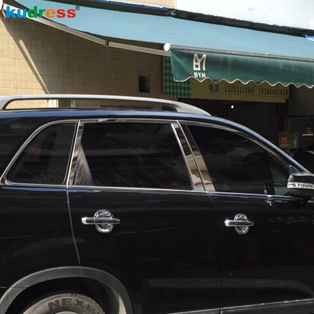 Полная комплектация оконных рамок из нержавеющей стали для Kia Sorento 2013 2014 2015, декоративные молдинговые полосы, аксессуары для стайлинга автомобиля, 18 шт.