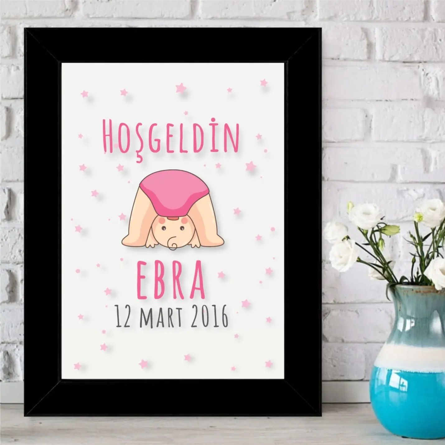 

Personalized Welcome Baby Framed Board-Pink