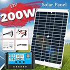 Комплект солнечной панели 200 Вт, контроллер 20 А, 12 В, двойной порт USB, Возможность зарядки аккумулятора, плата зарядного устройства для кемпинга на открытом воздухе, лампы для яхты