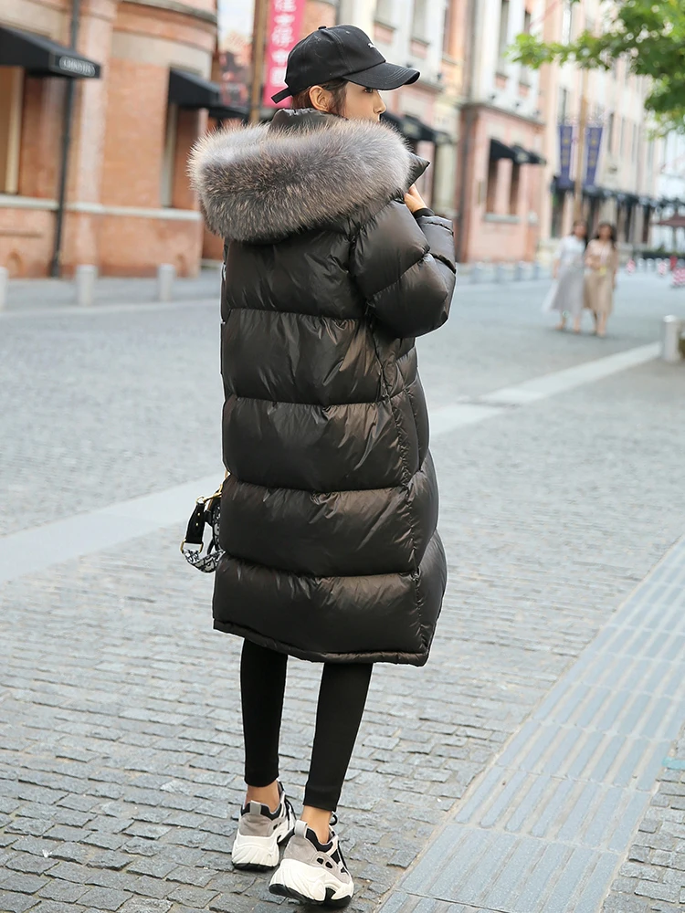 Зимнее пальто для женщин толстый теплый женский пуховик с натуральным лисьим
