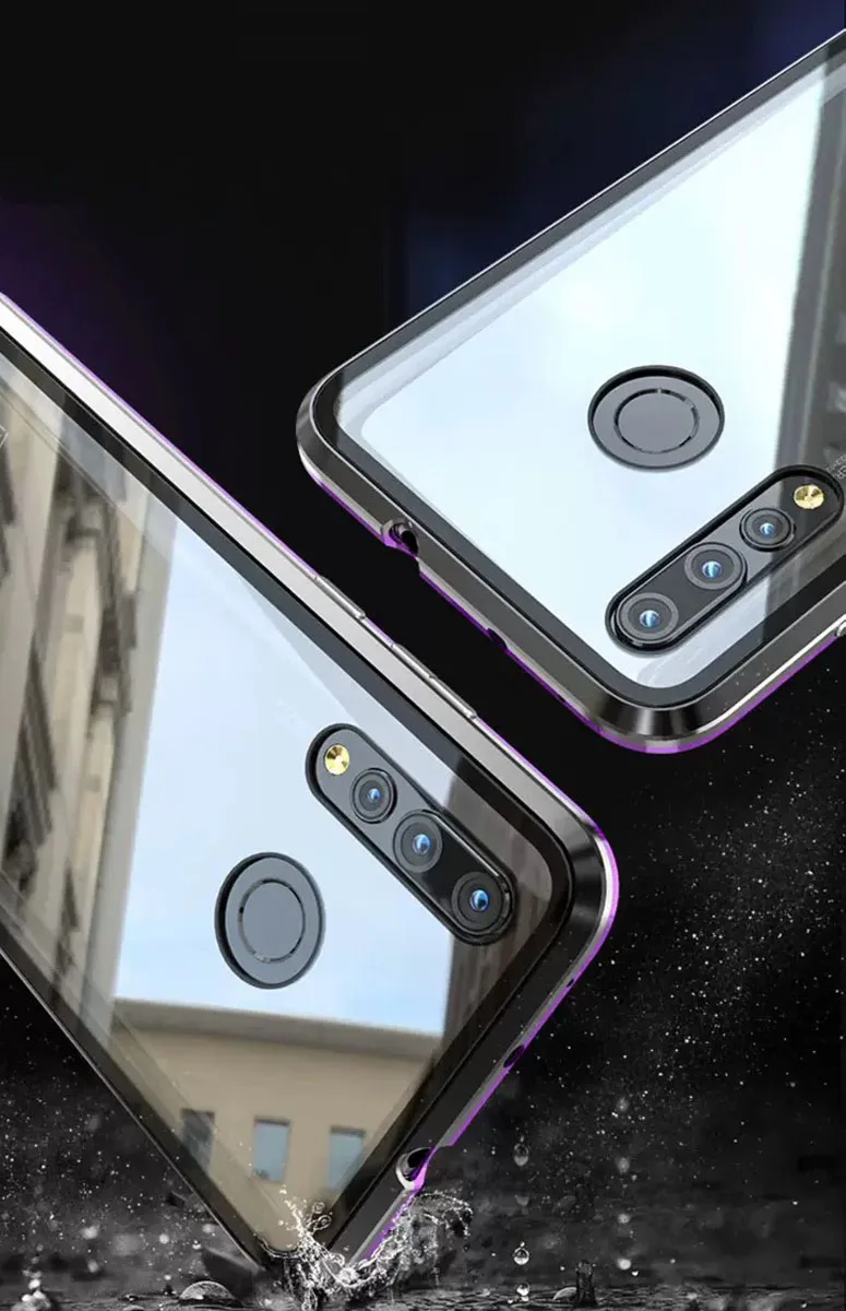 YonLinTan Coque чехол для huawei p 20 p20 pro lite p20lie p20pro Металлическая магнитная рамка Адсорбция закаленное стекло чехлы