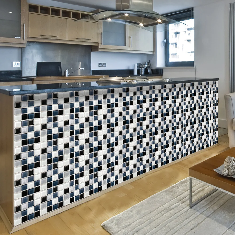 10 шт./компл. темно-серая плоская мозаичная плитка настенная наклейка столы ванная