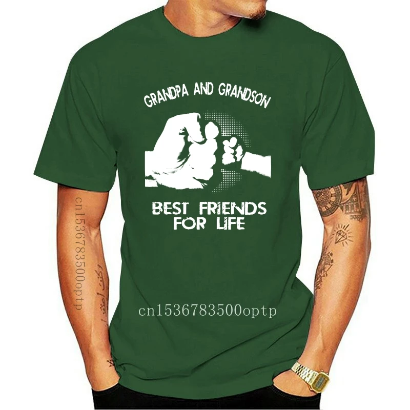 

Summer Funny Print Grandpa Grandson Best Friends For Life T-shirt Fathers Day T Shirt Men Women Tops Tee 100% Cotton Tshirts