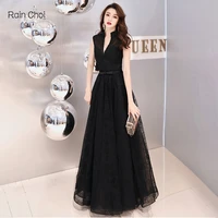 black prom dresses lace party gown elegant formal evening dress long