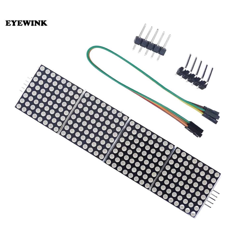 Модуль точечной матрицы MAX7219 для микроконтроллера Arduino 4 в одном дисплее с линией