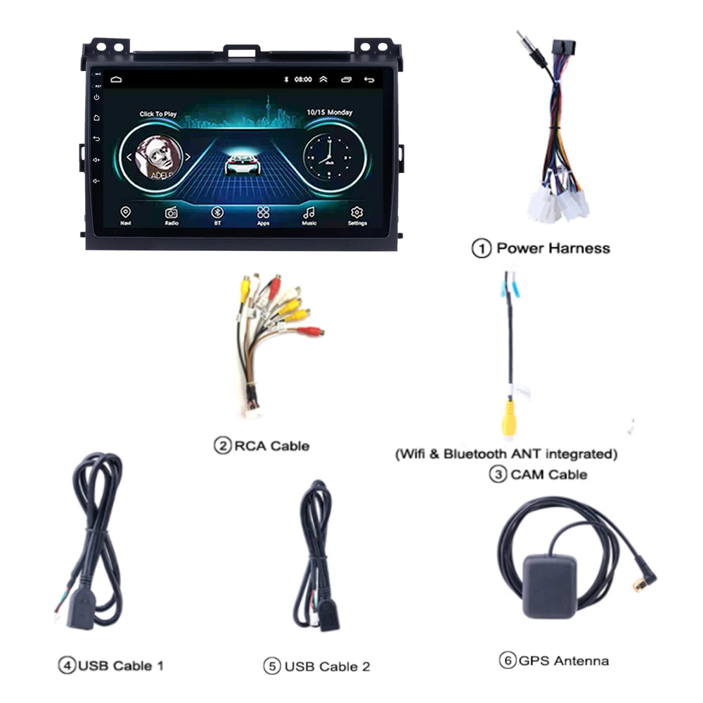 

For Toyota LAND CRUISER PRADO 2004-2009 2 Din Car Radio Multimedia Android 8.1 Video Player Navigation GPS