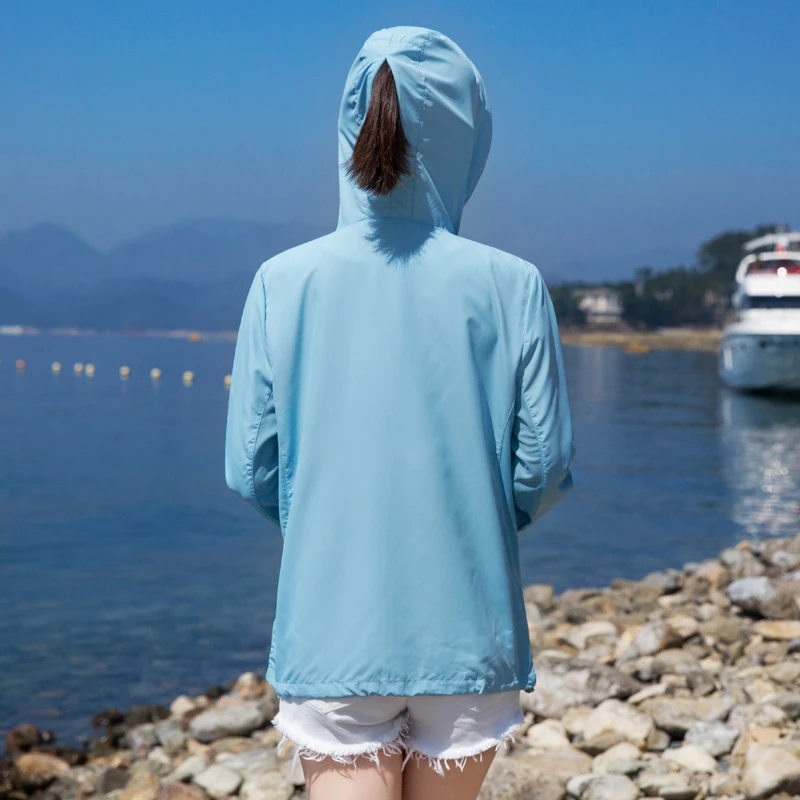 Куртка женская быстросохнущая с капюшоном и защитой от УФ-излучения | Спорт