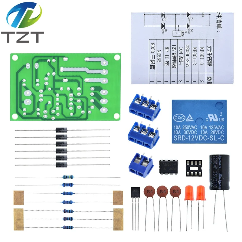 Контроллер уровня воды NE555 с датчиком, автоматический насосный модуль для самостоятельной сборки, обучение принципам электроники для студентов.