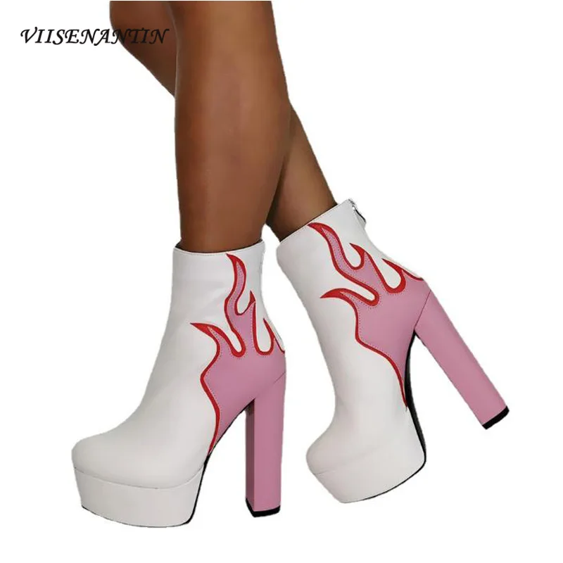 

Женские ботинки-мартинсы на толстом каблуке, на осень-зиму