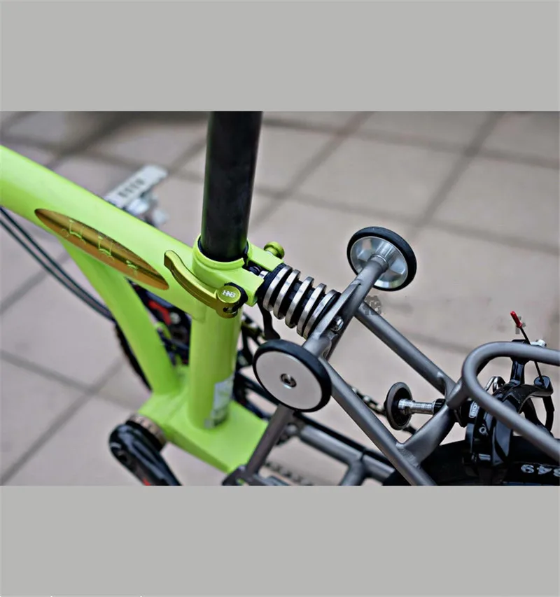 Складной велосипед задний амортизатор удара titanium сплава для brompton велосипед задний амортизатор