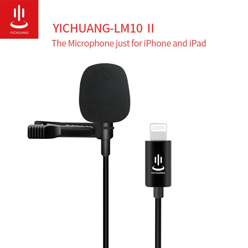 YICHUANG профессиональный мини микрофон с разъемом Lightning 1 5 м для iPhone Ipad зажимом