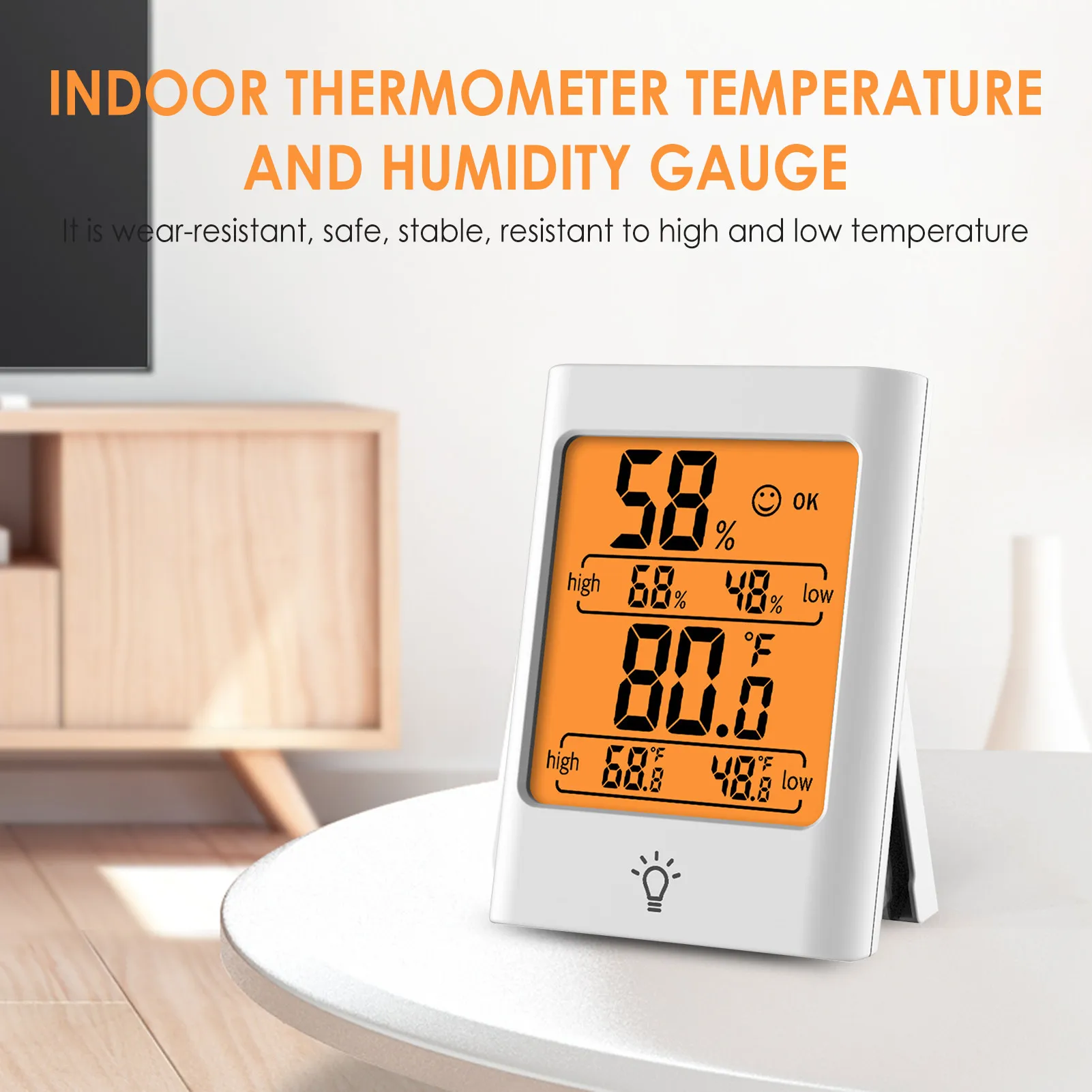 mc30 english version electronic digital display digital temperature and humidity meter high precision touch type hygrometer abs free global shipping
