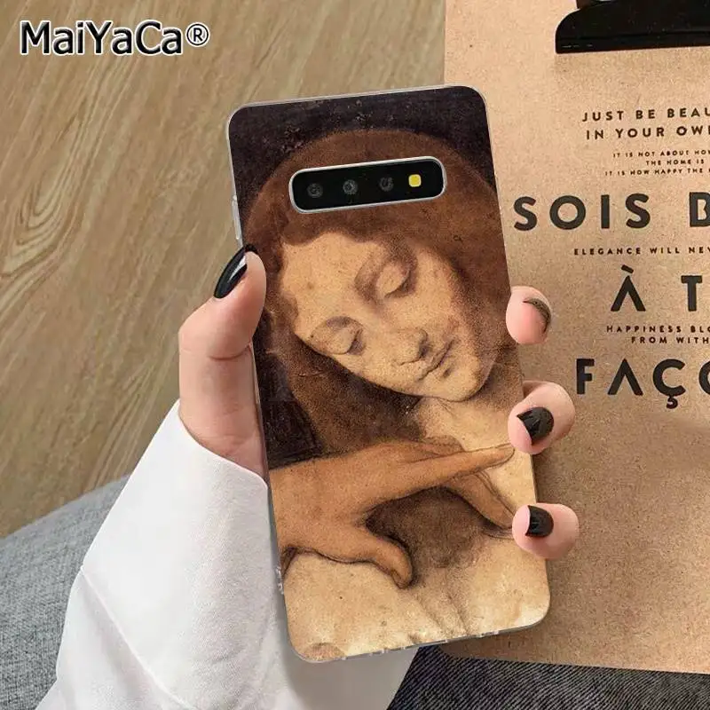 Чехол для телефона MaiYaCa leonardo da vinci с художественной росписью из ТПУ для samsung S10 E S9 plus S6 edge plus S7edge S8plus S10 plus S5