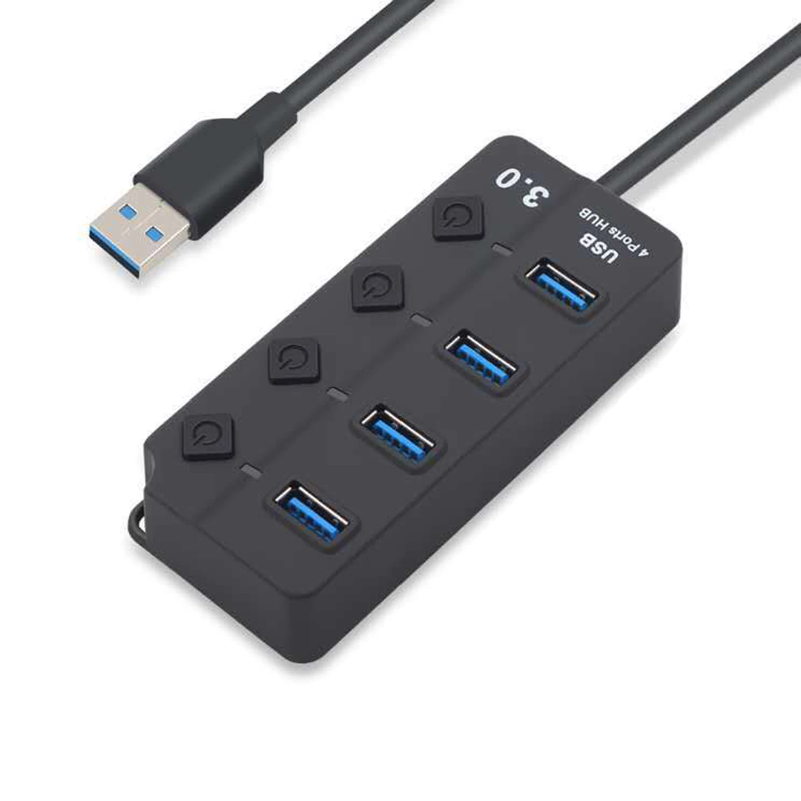 

USB3.0 Hub USB 3.0 Splitter Adapter Independent Button Switch for Computer Laptop
