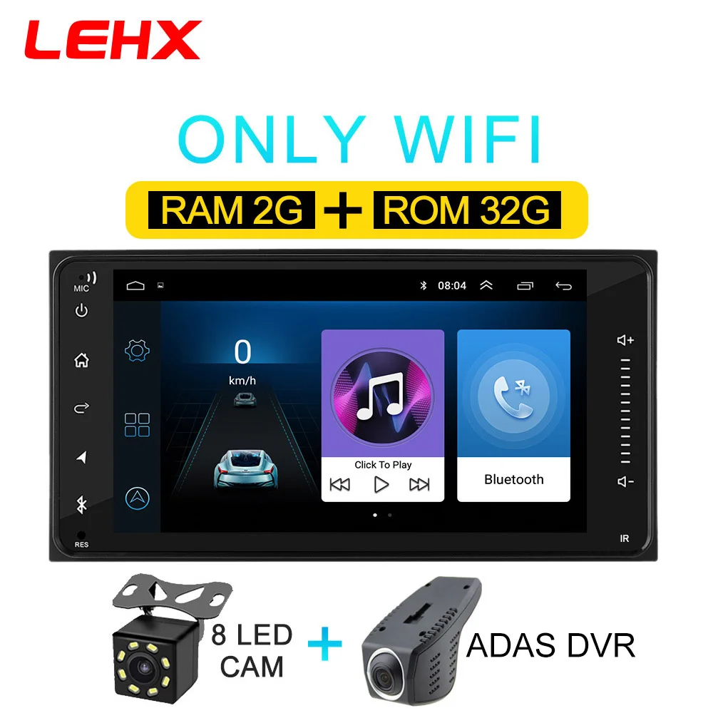 LECO932-CAM-DVR Автомобильный Android 8,1 мультимедиа для toyota corolla 2 Din универсальный автомобильный Радио с навигацией Bluetooth Wifi автомобильный стерео gps плеер - Цвет: LECO932-CAM-DVR