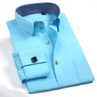 Мужская рубашка на пуговицах, с длинным рукавом, в полоску, с французскими запонками