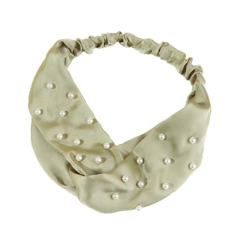 

New arrival fashion Women cross Headbands with beads girl's hairband lady's wild hair accessories Headwrap bandage