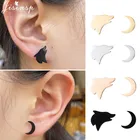 Серьги-гвоздики Асимметричные из нержавеющей стали с Луной и волком